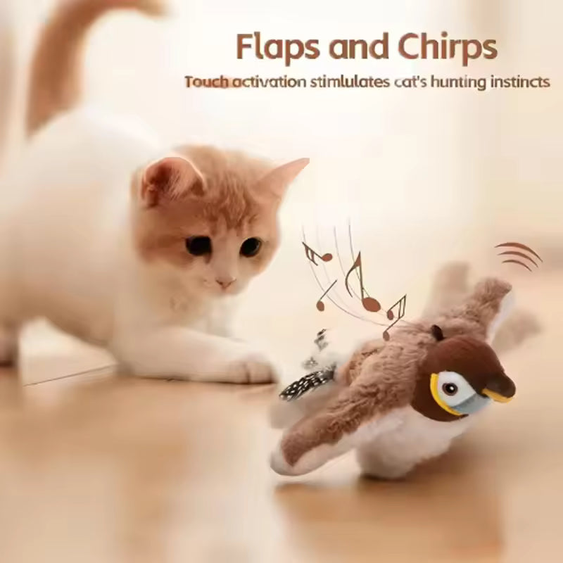 Chirping Flapping Bird Cat Toy