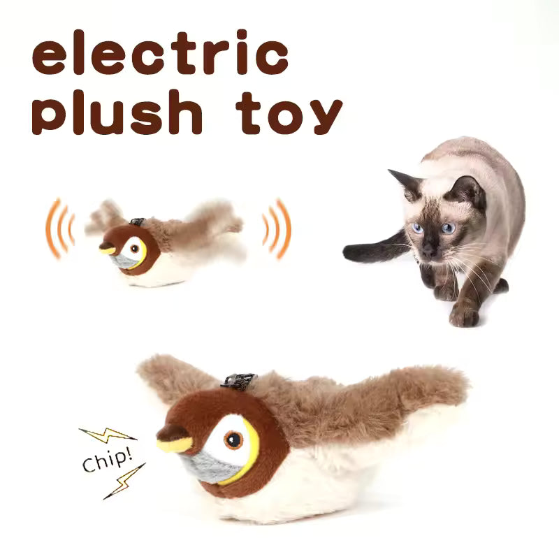 Chirping Flapping Bird Cat Toy
