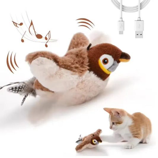 Chirping Flapping Bird Cat Toy